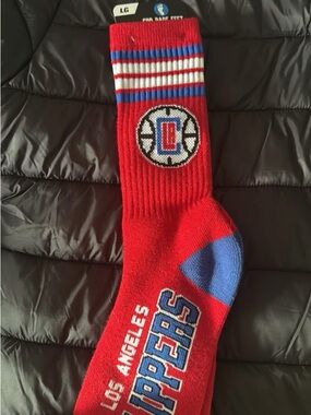 For Bare Feet Los Angeles Clippers Red Blue Crew Socks
